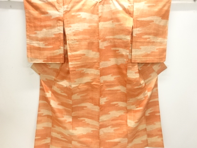 JAPANESE KIMONO / ANTIQUE KASUMI PATTERN WOVEN TSUMUGIHITOE KIMONO